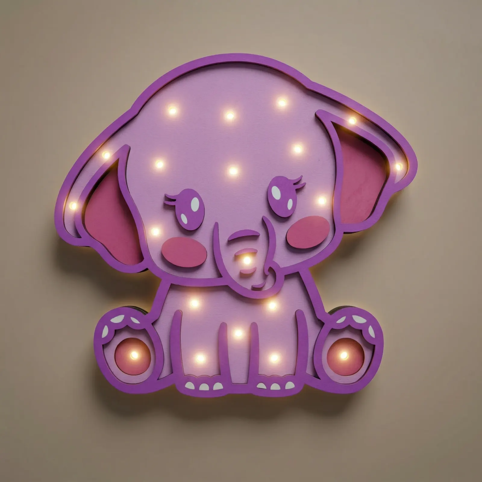 Elefantino luminoso da parete